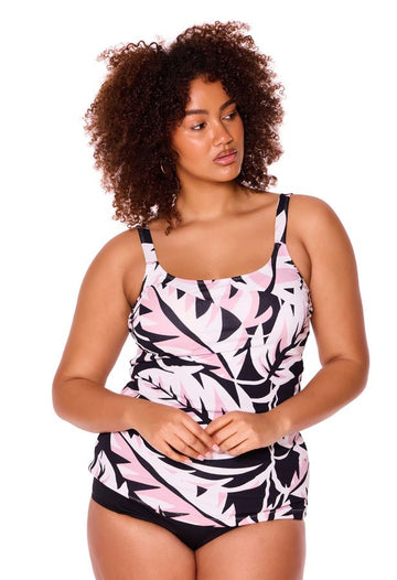 Genevieve Scoop Neck Tankini Blush Palms